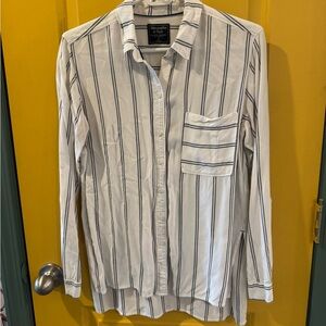 Abercrombie and Fitch White Striped Shirt , Womens S